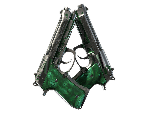 Dual Berettas | Polished Malachite (Battle-Scarred)