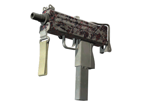 MAC-10 | Red Filigree (Battle-Scarred)